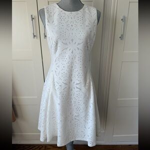 DKNY White Textured Mini Dress